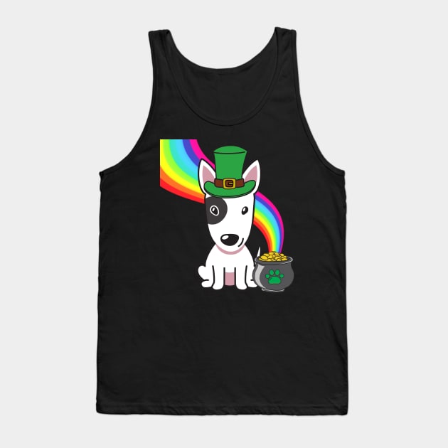 Funny bull terrier celebrates st patricks day Tank Top by Pet Station